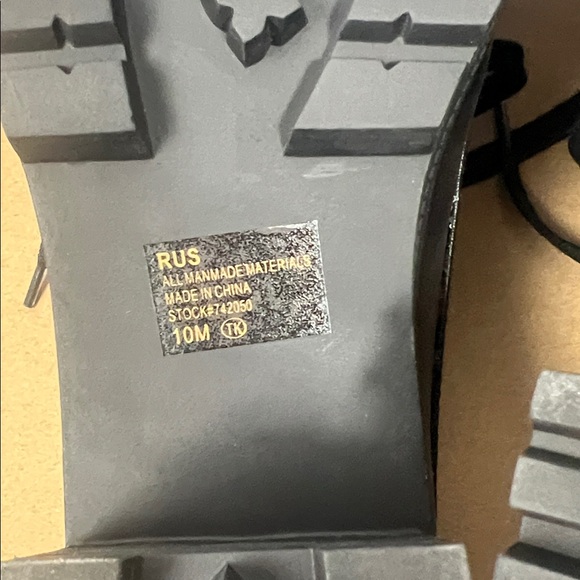 JellyPop Rus black lace up shoe ankle booties with block heel 10M - Picture 7 of 8